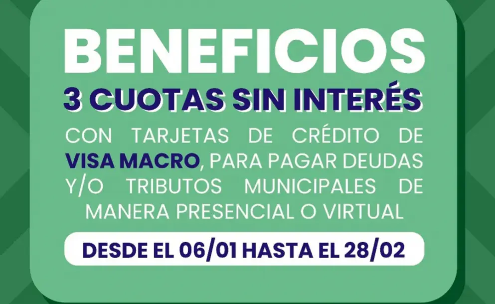 FUNES OFRECE PAGOS EN 3 CUOTAS SIN INTERÉS PARA PARA DEUDAS Y TASAS