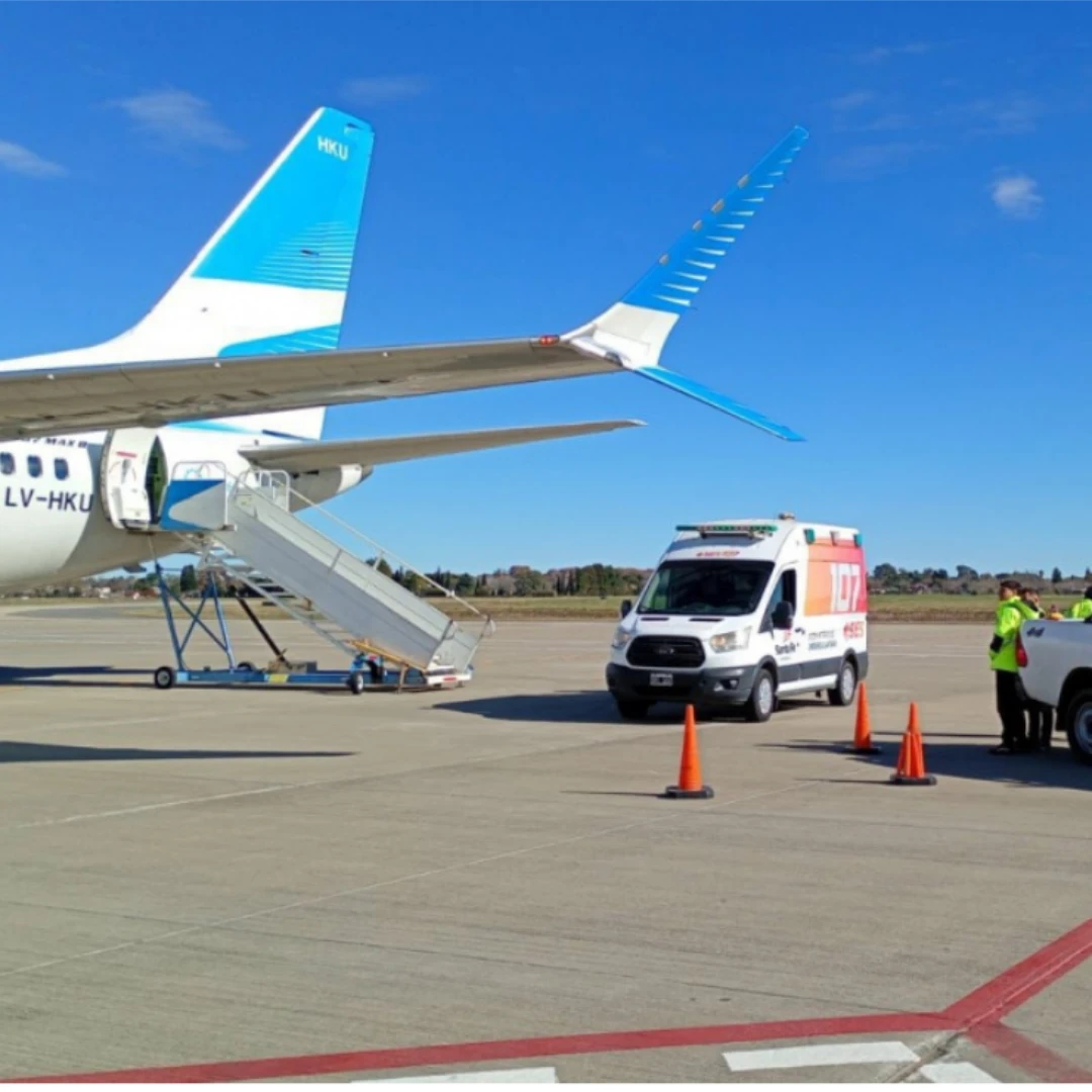 EL AEROPUERTO DE ROSARIO SE CONSOLIDA COMO PIEZA CLAVE DE LA RED SANITARIA CON 27 OPERACIONES EN EL AÑO