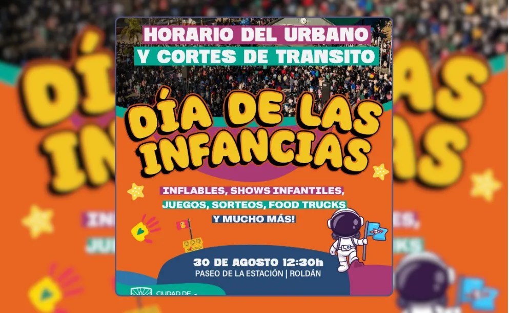 DÍA DE LAS INFANCIAS EN ROLDÁN: HORARIOS DEL TRANSPORTE Y CORTES DE TRÁNSITO