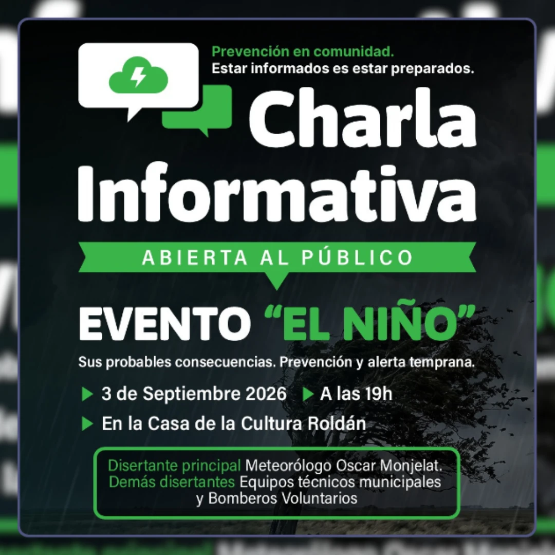 EL NIÑO Y LA PREVENCIÓN: REALIZARÁN UNA CHARLA ABIERTA EN LA CASA DE LA CULTURA
