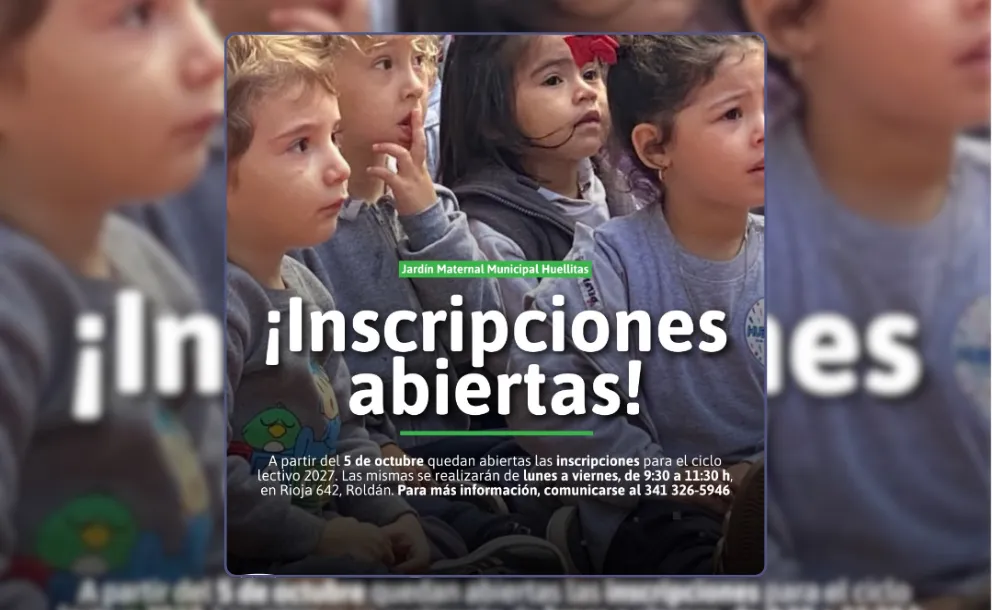 DESDE EL 5 DE OCTUBRE SE PODRÁN REALIZAR LAS INSCRIPCIONES AL JARDIN MATERNAL “HUELLITAS”