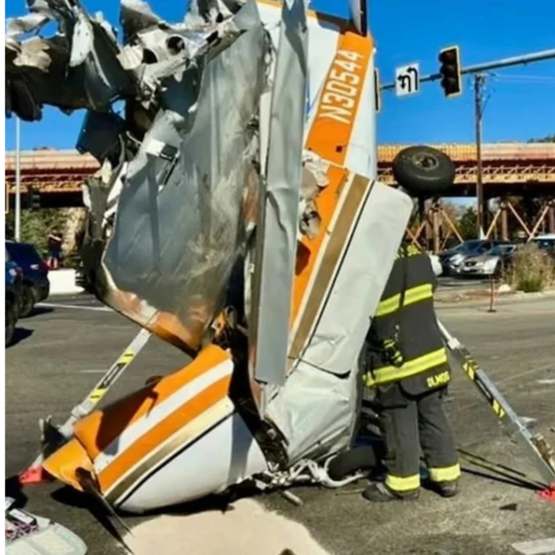 MILAGRO EN CALIFORNIA: UNA AVIONETA CAYÓ EN PLENA CALLE Y SUS TRES OCUPANTES SE SALVARON